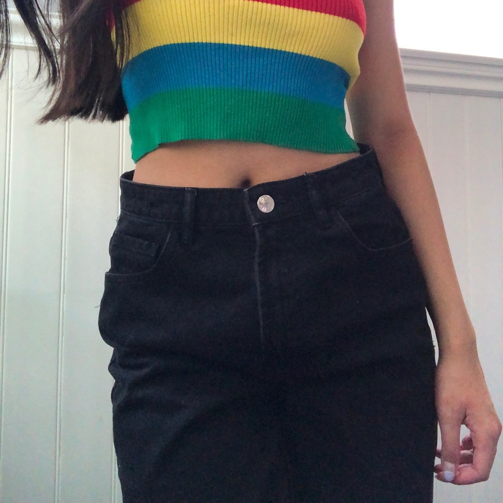 Zara black denim mom jeans
